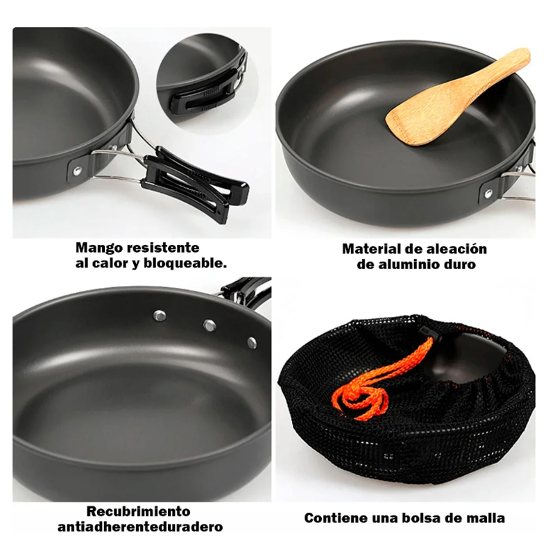 Miniatura 4 de Kit De Cocina Para Camping Olla Y Sarten